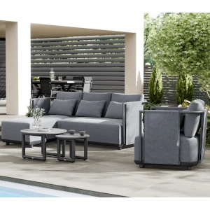 Loungeset Adeyra + Loungesessel + 2x Clifton Loungetisch